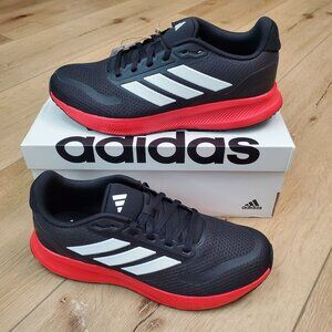 Adidas Boys Size 7 Runfalcon 5 J Running Kids Shoes Black Red IH0314 New School